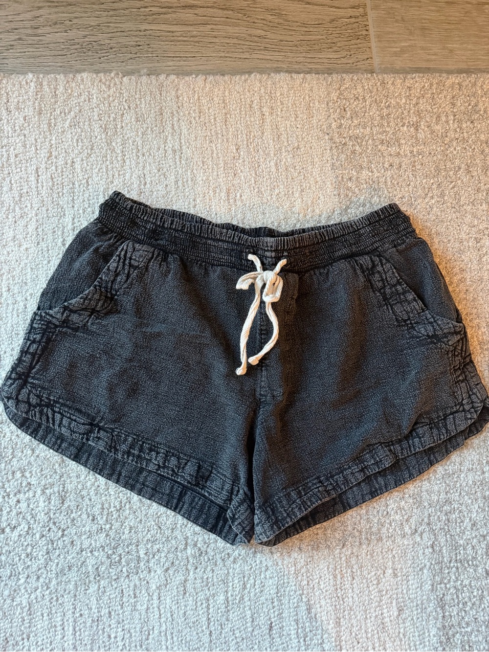RipCurl Black Washed Drawstring Shorts